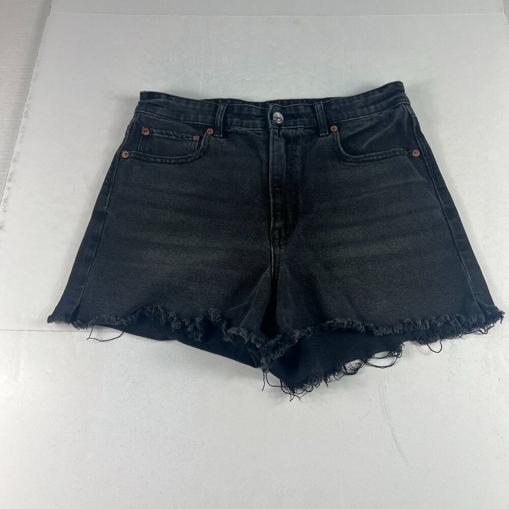 American Eagle Short Women 30 90s Boyfriend Black Cut Off Distressed Jorts Tag 6